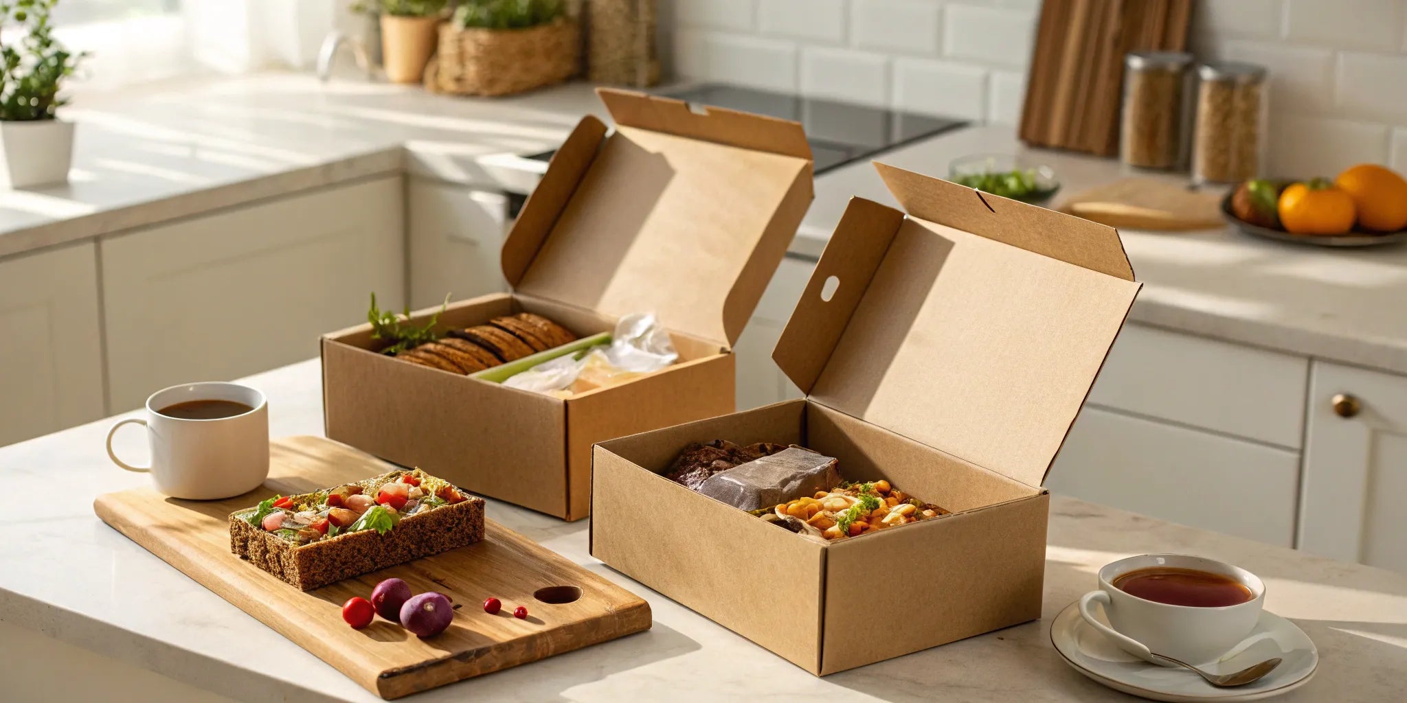 A variety of unique food subscription boxes displaying gourmet and international snacks.