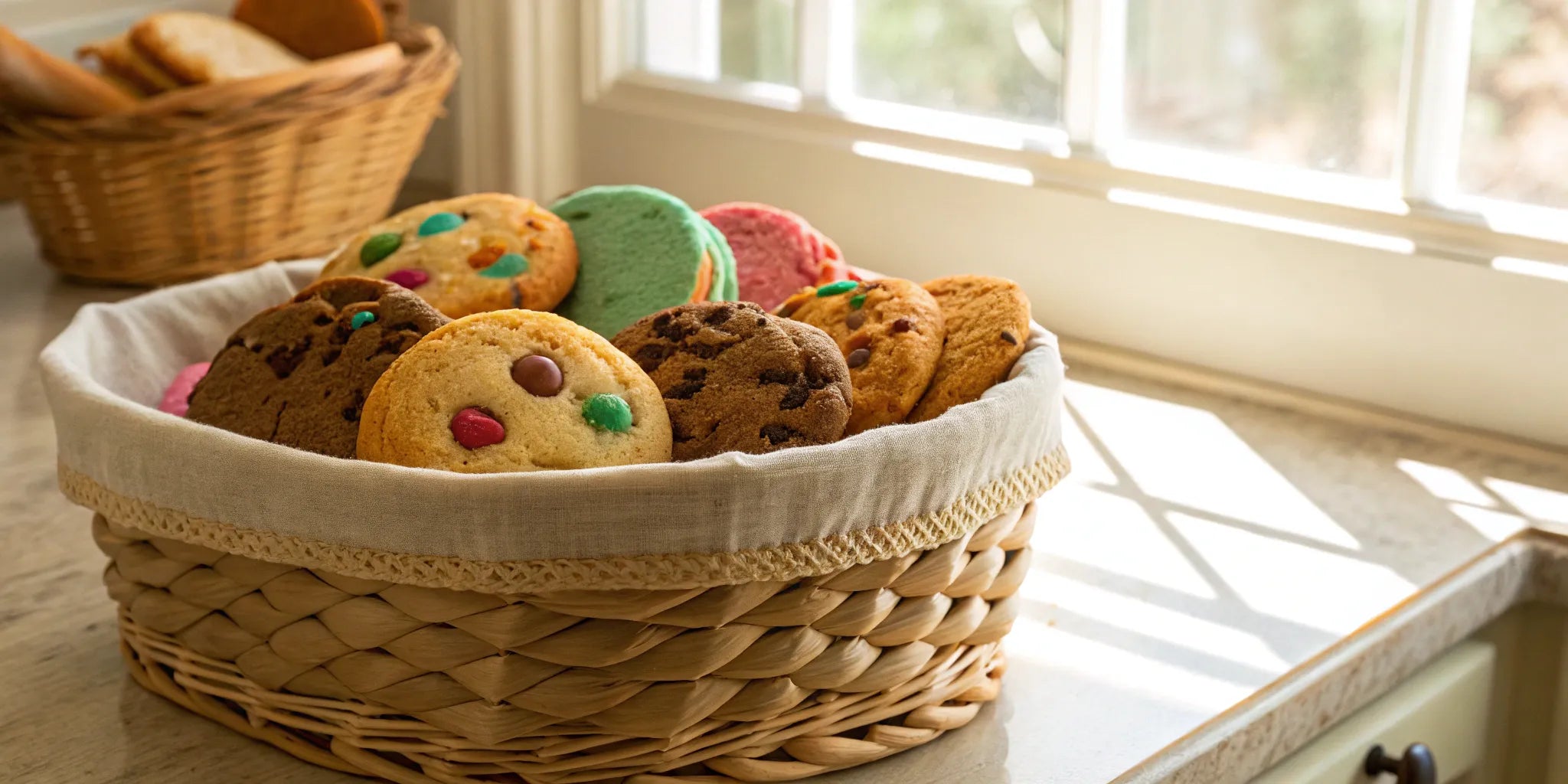 Gourmet cookie basket for delivery.