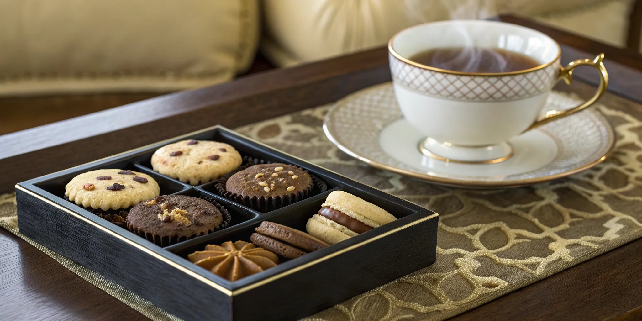 An assorted gourmet cookie box with various flavors available to order online.