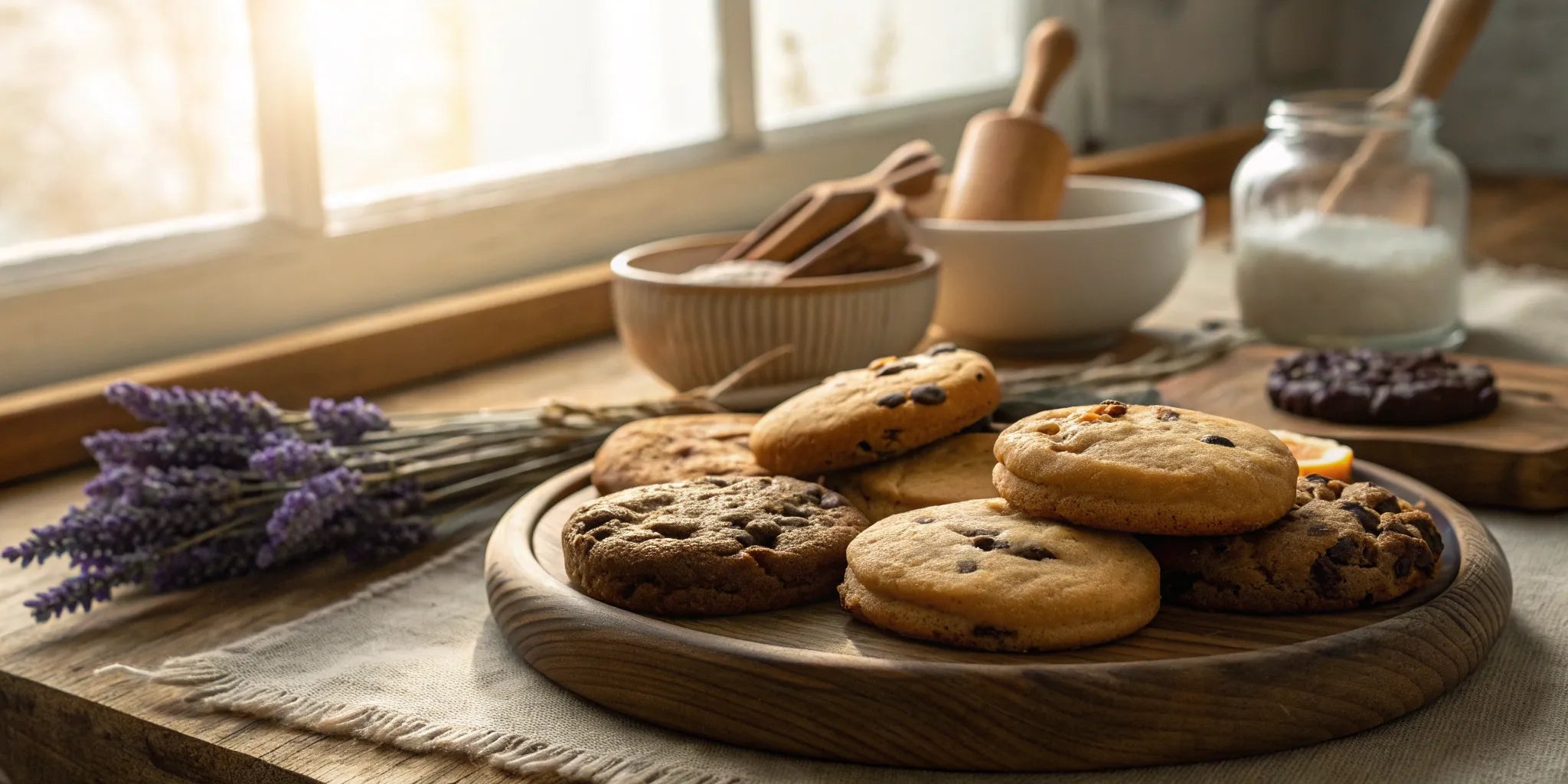An assortment of the most flavorful cookies, including chocolate chip and other gourmet varieties.